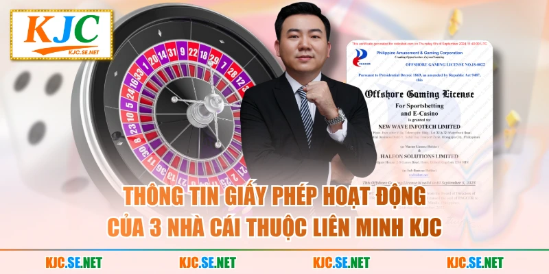 Thông tin giấy phép hoạt động của 3 nhà cái thuộc liên minh KJC